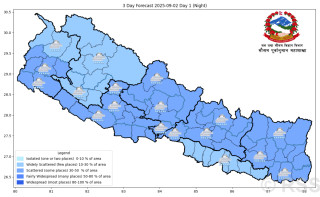 आज देशका अधिकांश भागमा बदली हुने